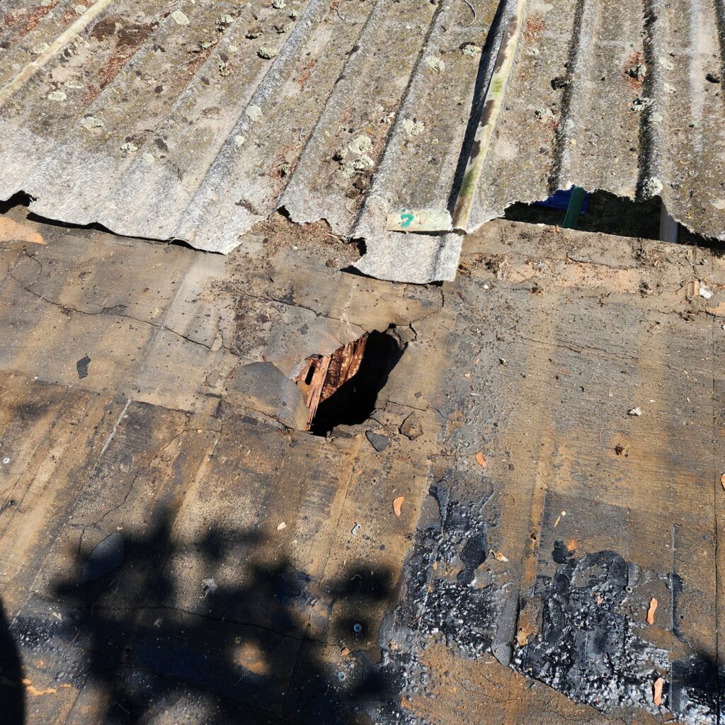 Debris Impact Dents & Scratches after a storm to a local roof