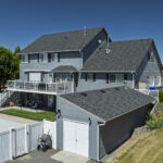 Completed Russel Quality Roofing blue colored project.