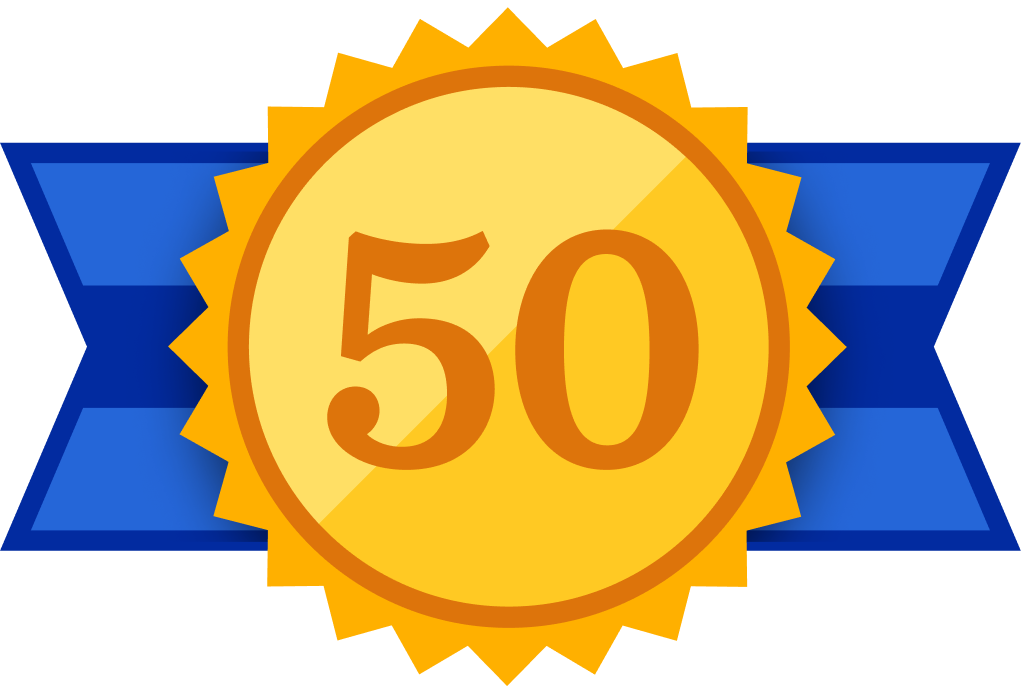 GuildQuality 50 Great Customer Experiences in a Row Badge