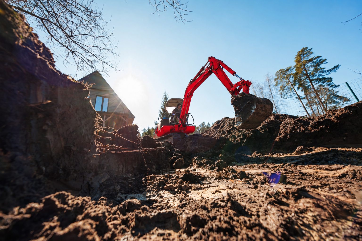 Excavator on a Russell site preparation project